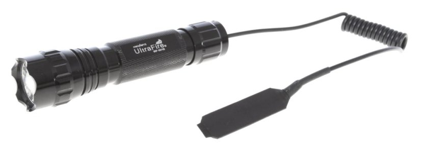 Tactical flashlight 900 lm, 2x batteries, charger, accessories, UltraFire