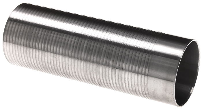 Polished stainless steel cylinder M16, ribbed, SHS