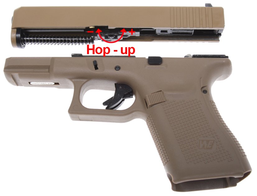 Glock 19, cadre 5e génération, beige, GBB, WE
