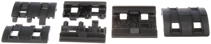 Rails cover set, XTM, black, 8pcs, Magpul PTS