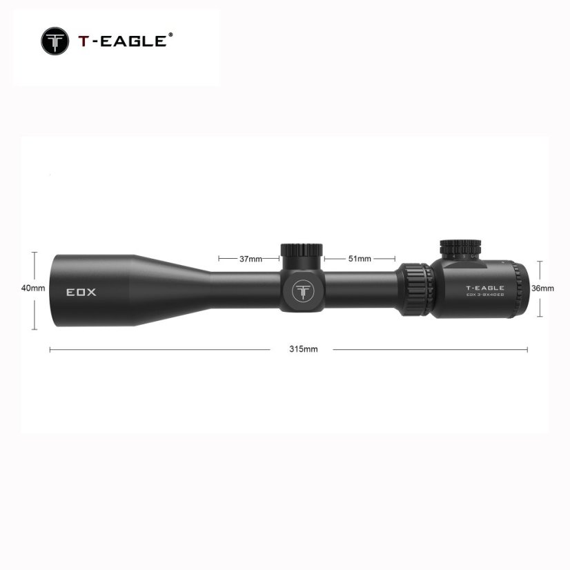 Riflescope EOX 3-9X40EG, illumination, black, T-Eagle