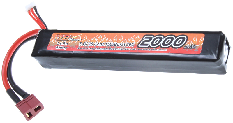 Akkumulátor, stick, Li-Pol, 7,4 V, 2000 mAh, 15C, VB Power
