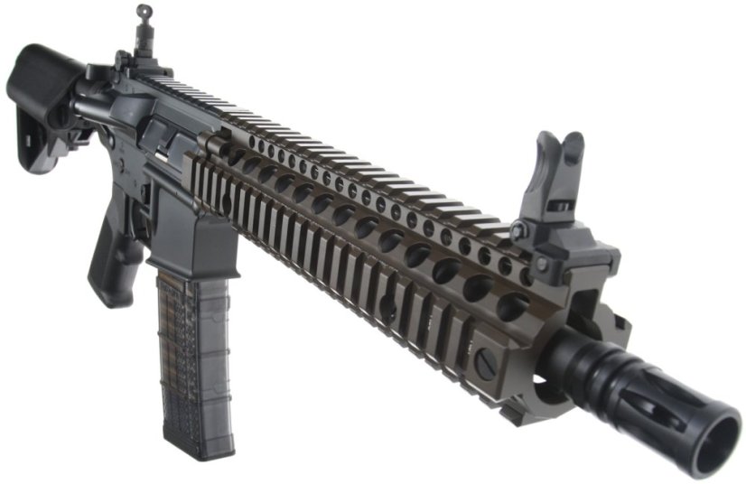 EMG Colt MK18 10.5 Inch Mod 1, DD RII, GBBR, Black/Brown Two Tone, Cyma CGS, COLT.1001