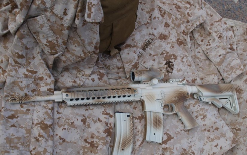 Camo egyedi KAC SR-15, 150 m/s, AirsoftGuns, E&C