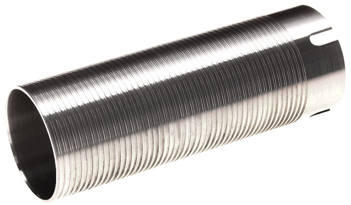 Polished stainless steel cylinder AK, ribbed, O slot, SHS
