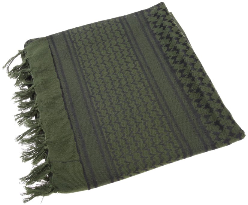 Foulard shemag, 110 x 110, vert, noir, ACM