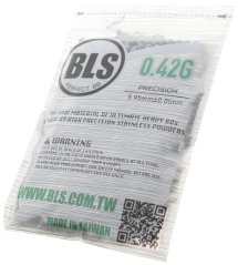 Airsoft BBs, 0.42g, 6mm, gray, stainless, 1000rd, small bag, BLS
