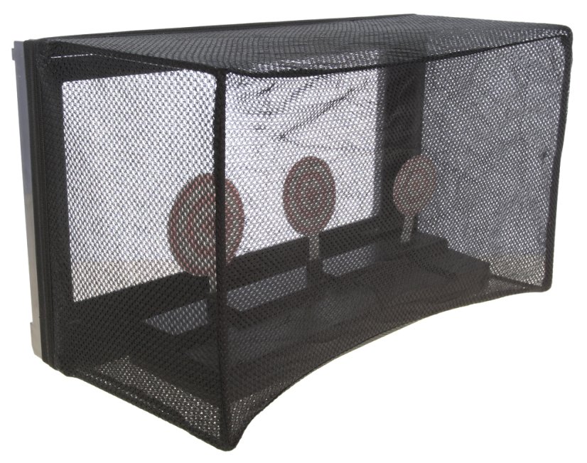 Practice shooting range with net, Well