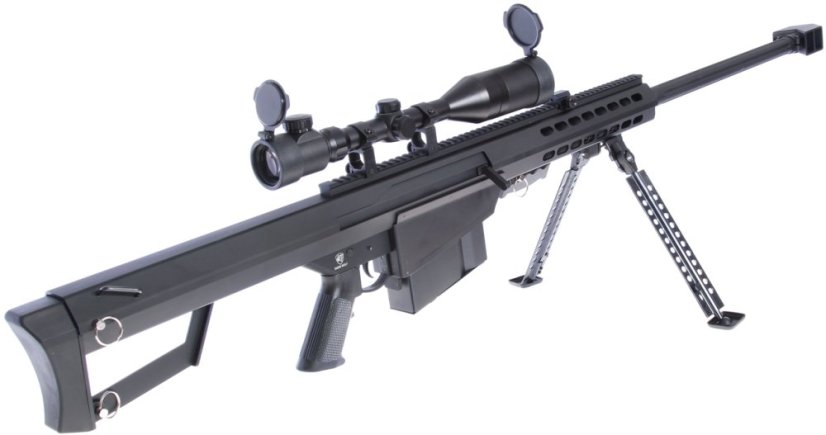 Barrett M82A1, bipod, scope, Snow Wolf, SW-02A