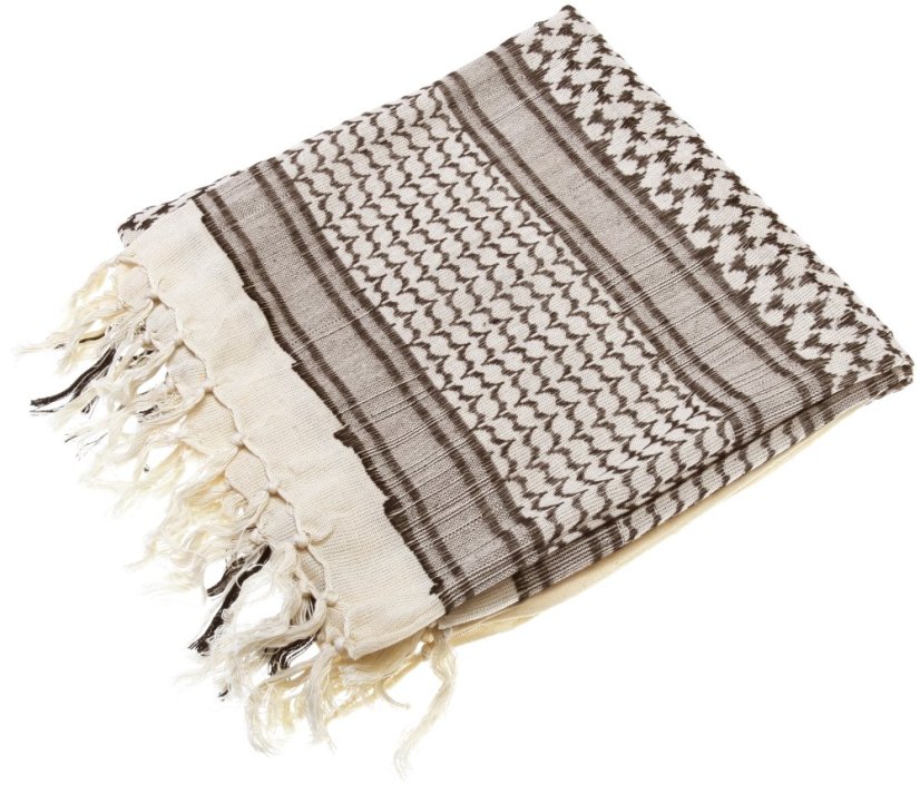 Scarf shemag, 110x110, white, black, ACM