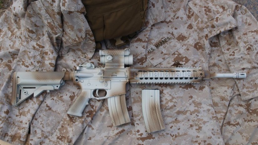 Camo egyedi KAC SR-15, 150 m/s, AirsoftGuns, E&C
