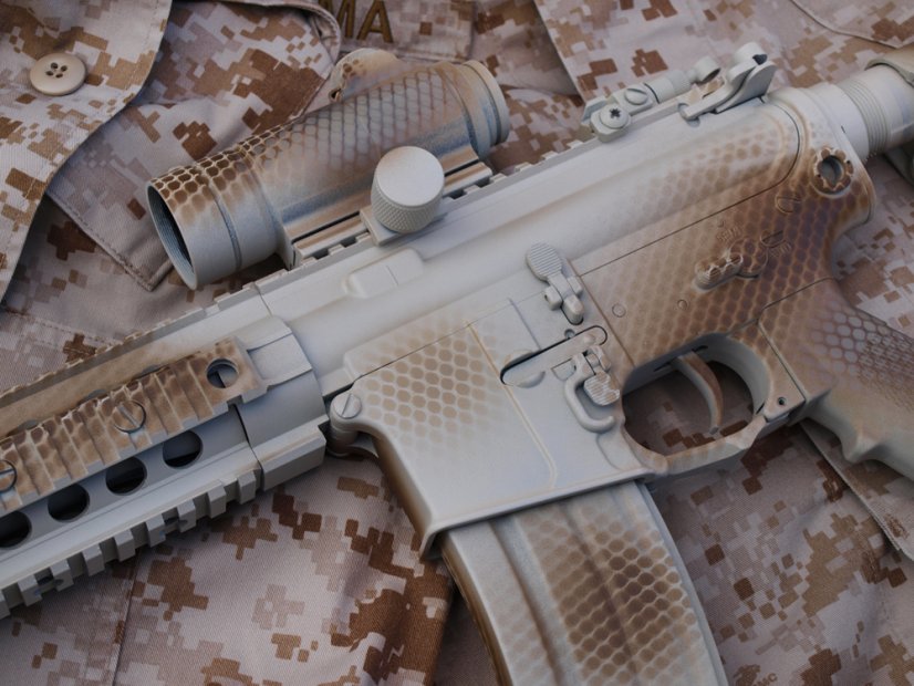 Camo egyedi KAC SR-15, 150 m/s, AirsoftGuns, E&C