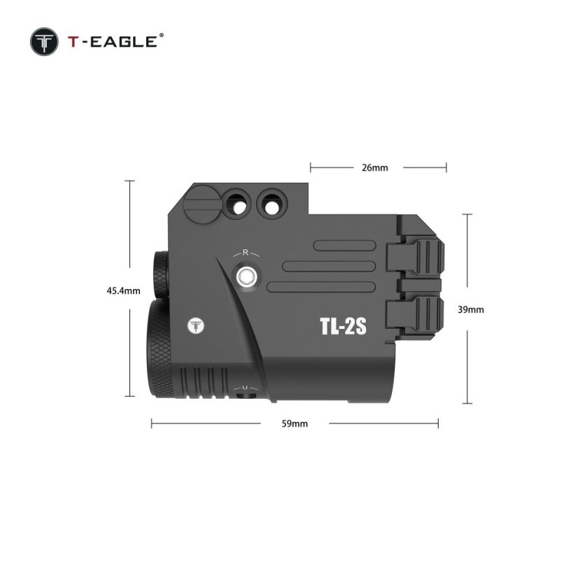 Taktikai zseblámpa TL-2S, 500 lm, lézer, fekete, T-Eagle