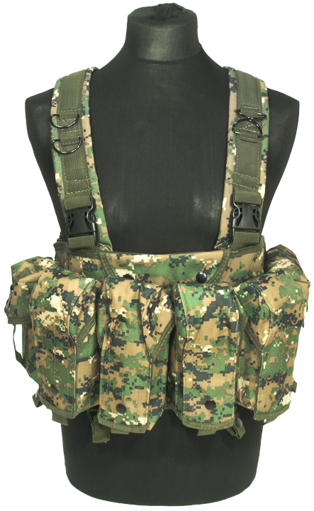 Chest rig tactical, digital woodland, ACM