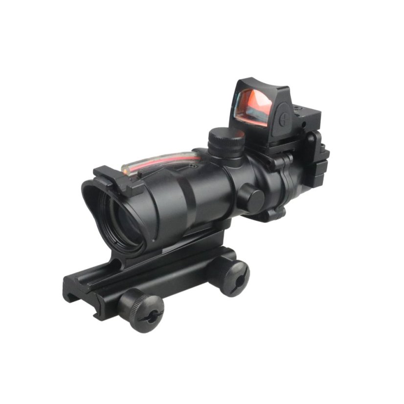 Cannocchiale 4x32 ACOG, fibra rossa, mirino a punto rosso RMR, T-Eagle