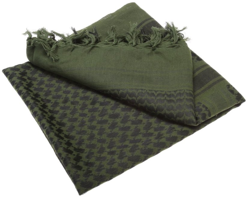 Foulard shemag, 110 x 110, vert, noir, ACM