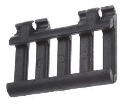 Low profile rails cover with wire loom, black, ACM