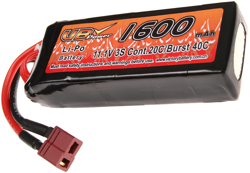 Battery, mini block, Li-Pol, 11.1V, 1600mAh, 20C, VB Power
