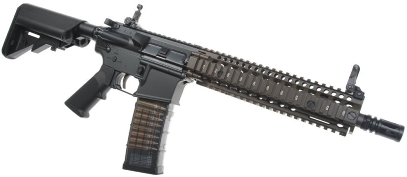 EMG Colt MK18 10.5 Inch Mod 1, DD RII, GBBR, Black/Brown Two Tone, Cyma CGS, COLT.1001