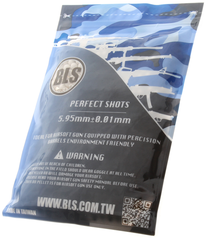 Airsoft BBs, 0.36g, 6mm, white, 1000rd, small bag, BLS