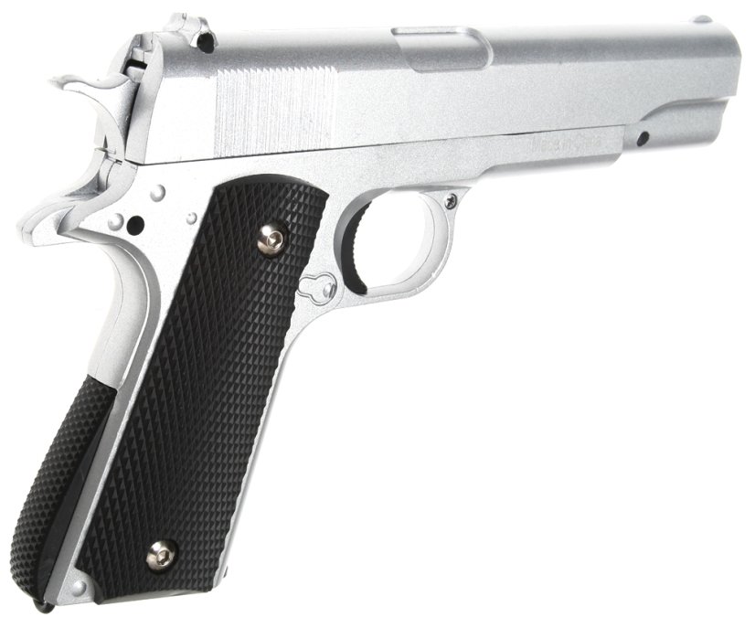 Colt M1911A1, fém, ezüst, Galaxy, A&K, G.13S