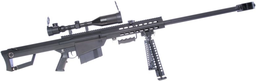 Barrett M82A1, bipod, scope, Snow Wolf, SW-02A