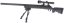 M24 Socom fekete, kétlábú állvány, távcső, Snow Wolf, SW-04 ++
