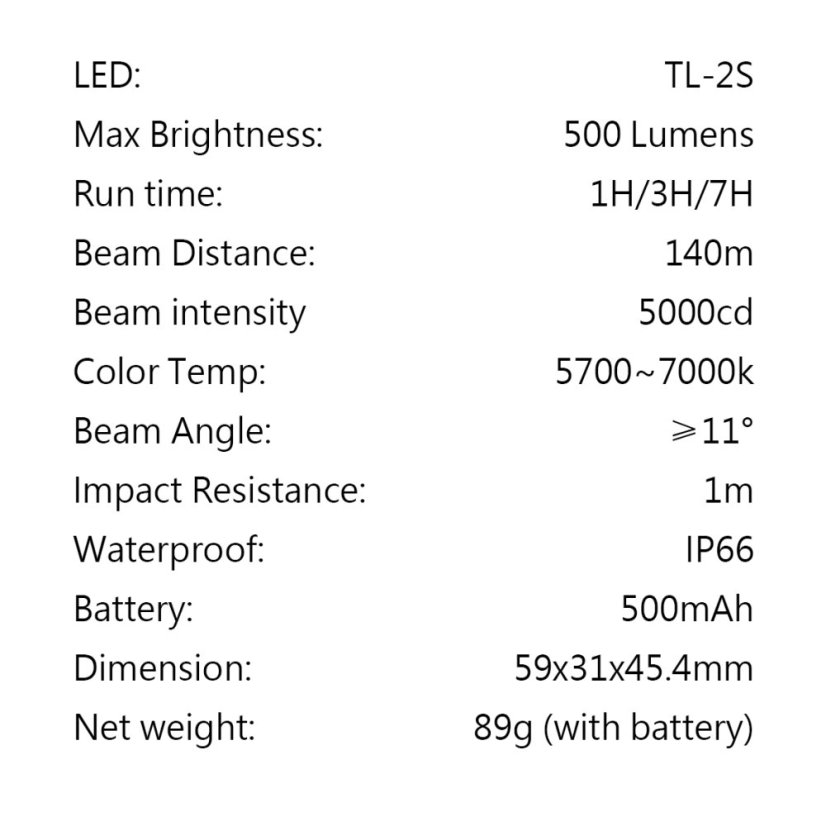 Taktikai zseblámpa TL-2S, 500 lm, lézer, fekete, T-Eagle