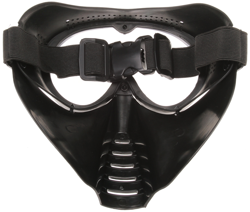 Protective mask, with lens, small, black, ACM