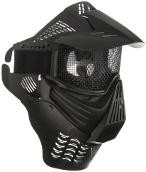 Protective mask, with mesh, large, black, ACM