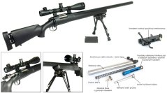 Egyedi CA M24 Socom, 185 m/s, AirsoftGuns