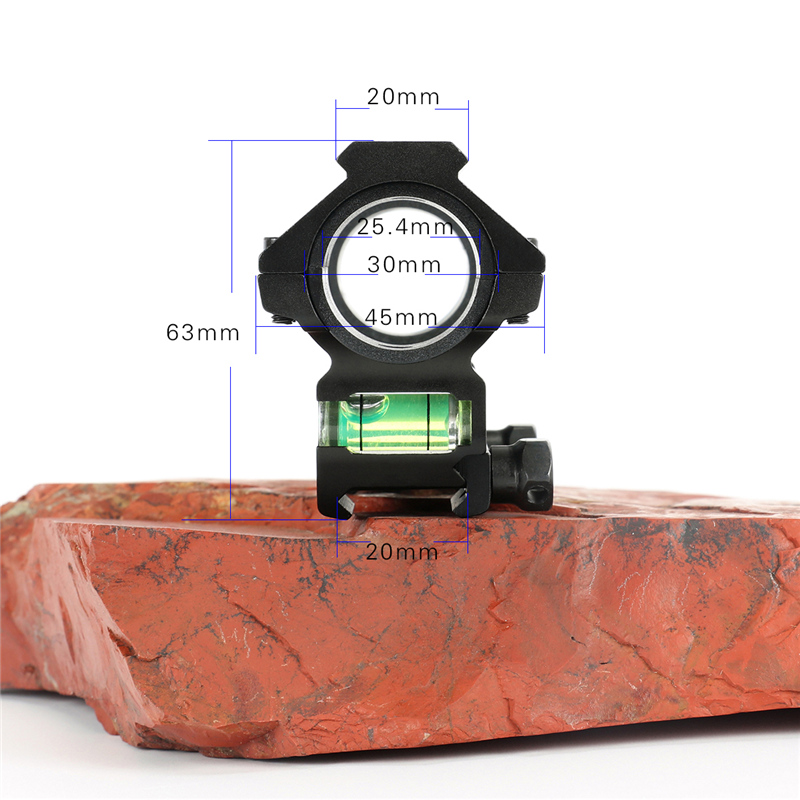 Mount base Y038 UHD, 25/30 mm, bubble level, black, T-Eagle