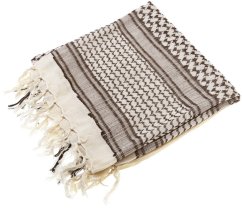 Scarf shemag, 110x110, white, black, ACM
