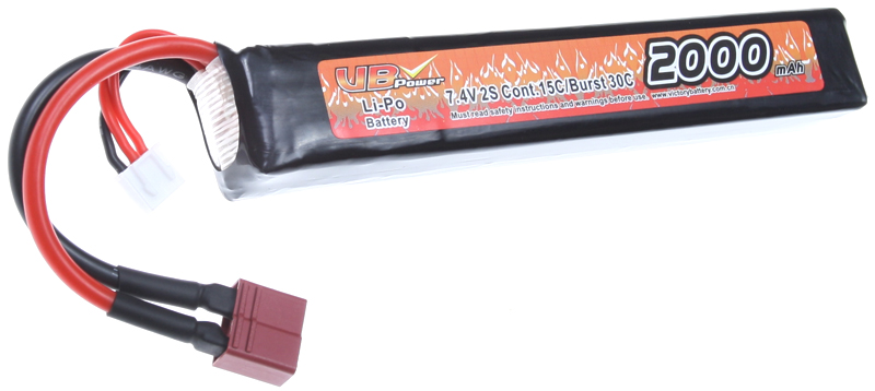 Akkumulátor, stick, Li-Pol, 7,4 V, 2000 mAh, 15C, VB Power