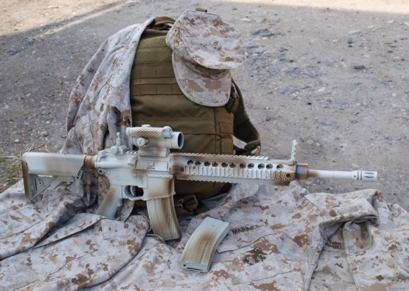 Camo egyedi KAC SR-15, 150 m/s, AirsoftGuns, E&C